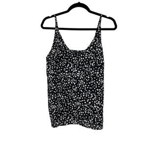 Banana Republic Top Womens Small Tank Cami Black White Animal Print NWT